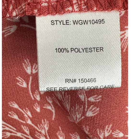 41 Hawthorne Clarita Orange Floral Front Pleat Detail 3/4 Sleeves Blouse size S - Picture 6 of 12